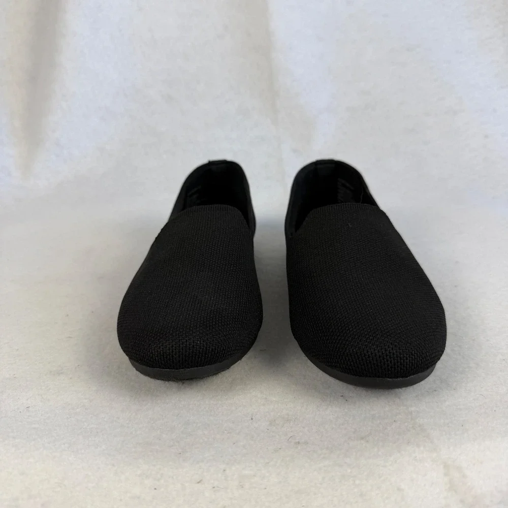 Steve Madden Sabin Black‎ Knit Fabric Slip On Loafers Flats Ballet Womens US 6.5